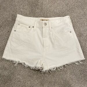 Madewell Relaxed Denim Shorts in white